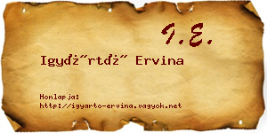 Igyártó Ervina névjegykártya